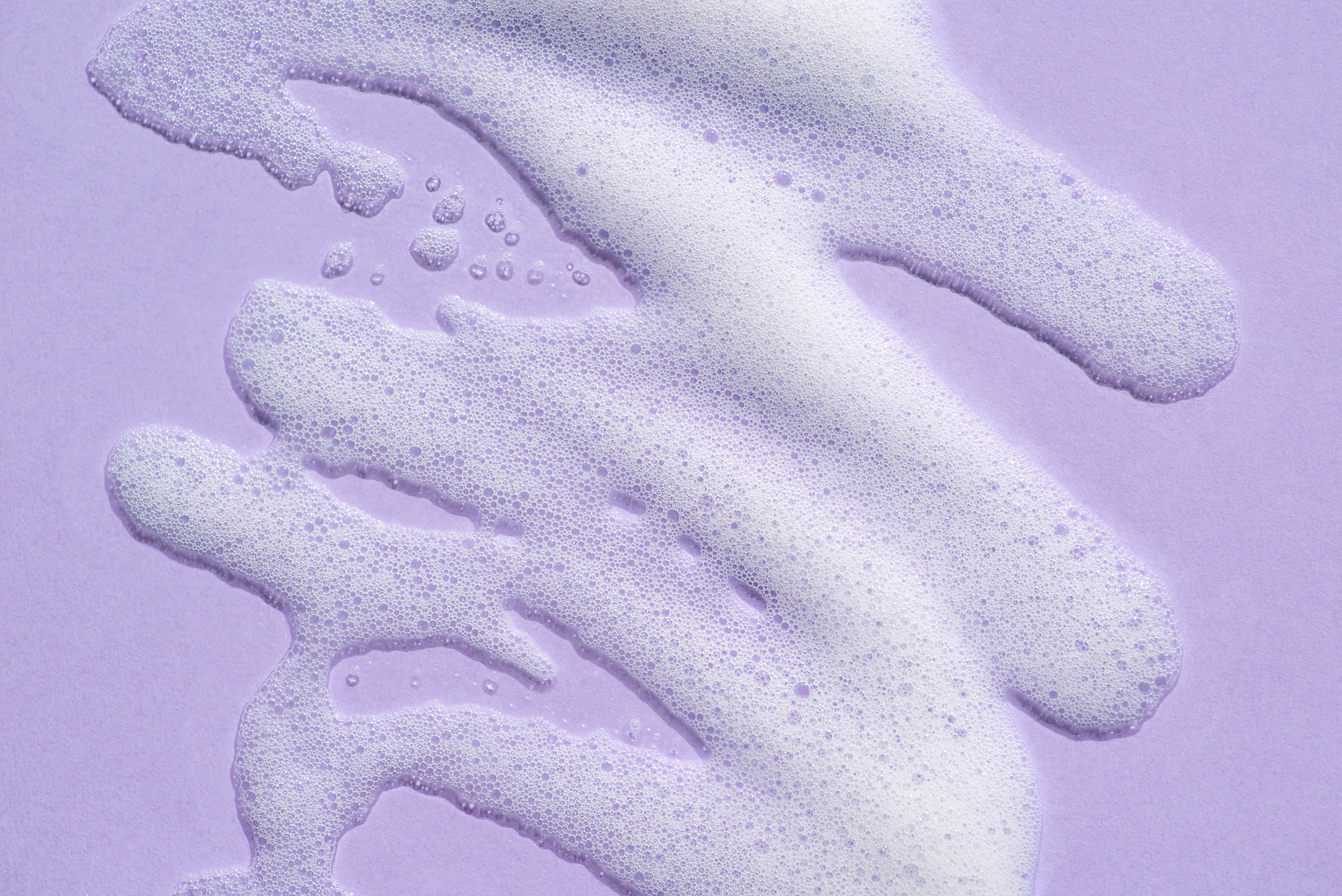 soap on purple background